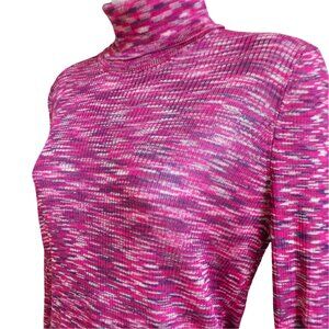 Missoni Target Pink Space Dye Knit Turtleneck Long Sleeve Stretchy M